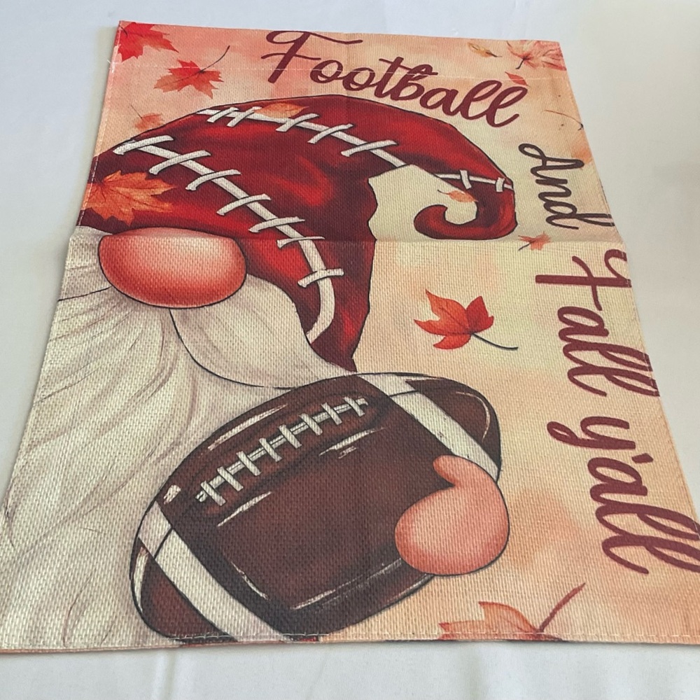 Football and Fall Y'all Garden Flag
